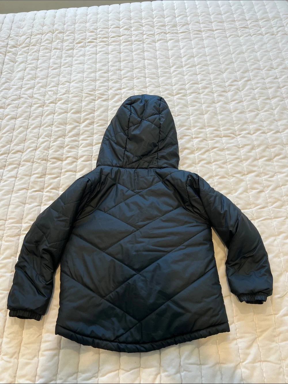 🪻 Columbia Kids Black Puffer (S)  with Purple Fleece Hood REVERSIBLE Jacket 🪻